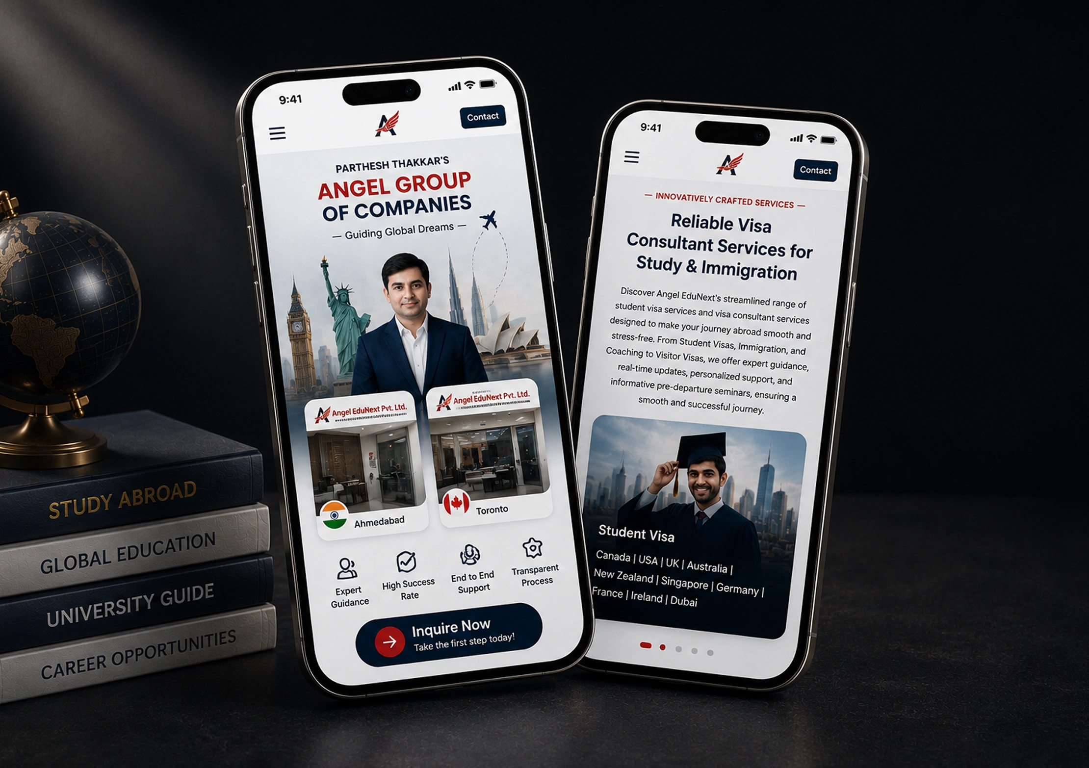 Angel EduNext student app screens