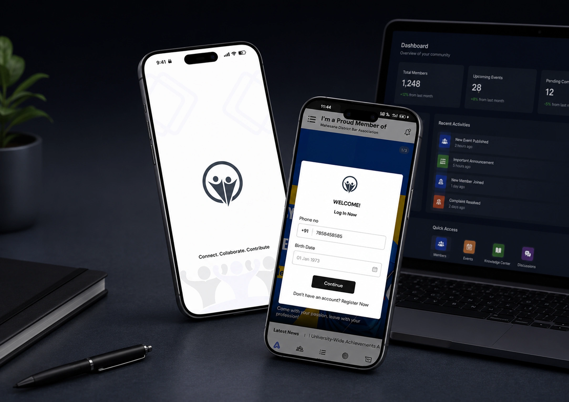 My Member community app screens